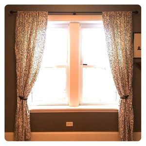 Crate&Barrel Zoey curtain panels & tiebacks